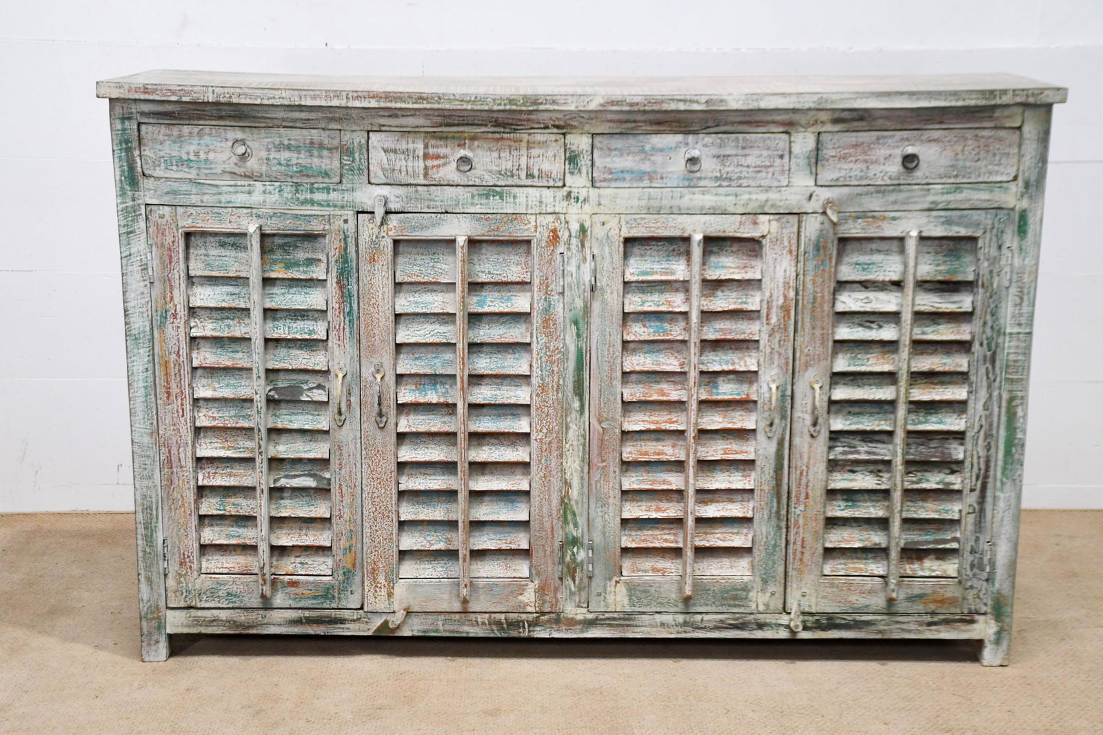 Painted Four Door Server w/ Shutter Doors 47"H,   72"  x   18" (1 of 5)