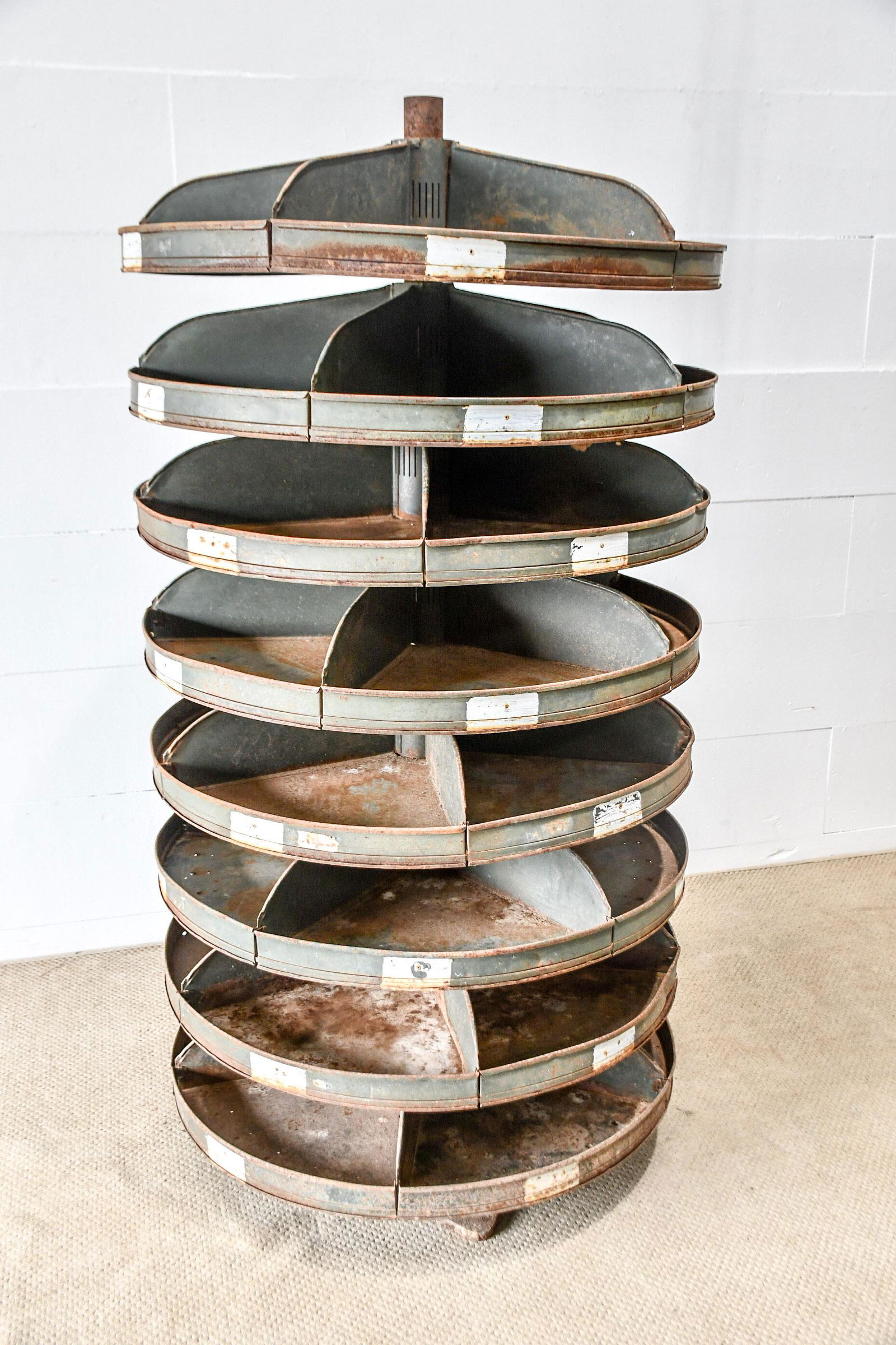 Industrial Revolving Bolt Bin 64"H,   36" diam. (1 of 4)