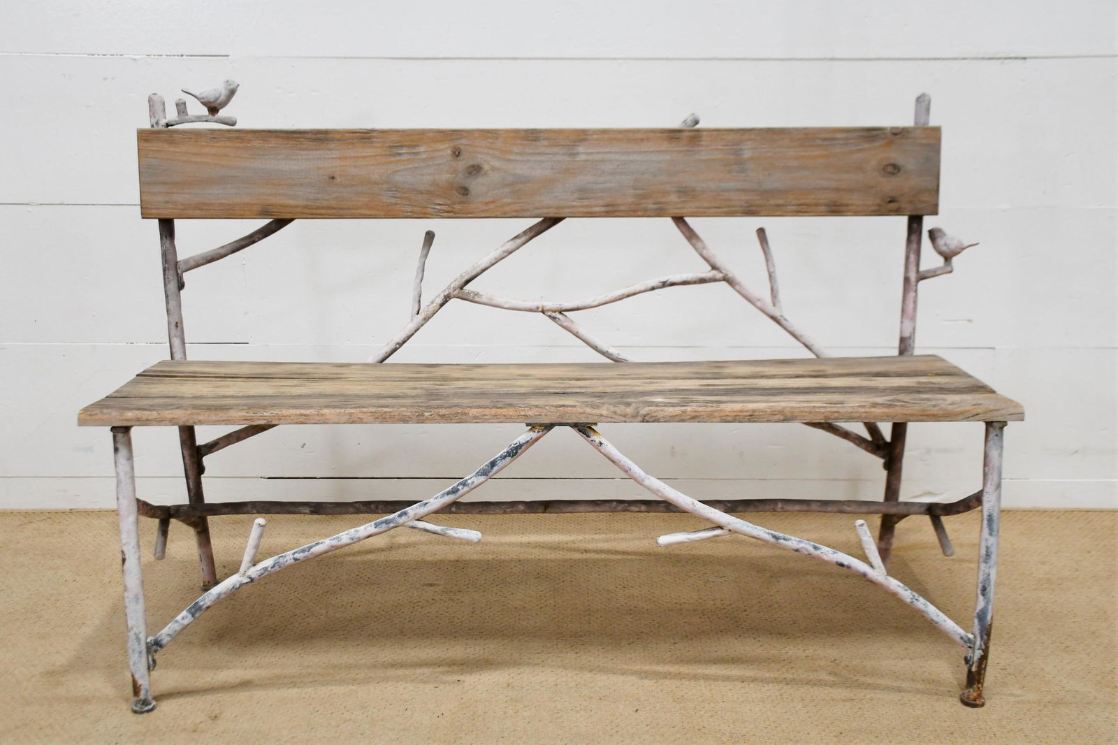 Folky Metal Garden Bench 35"H,   53"  x   22" (1 of 4)