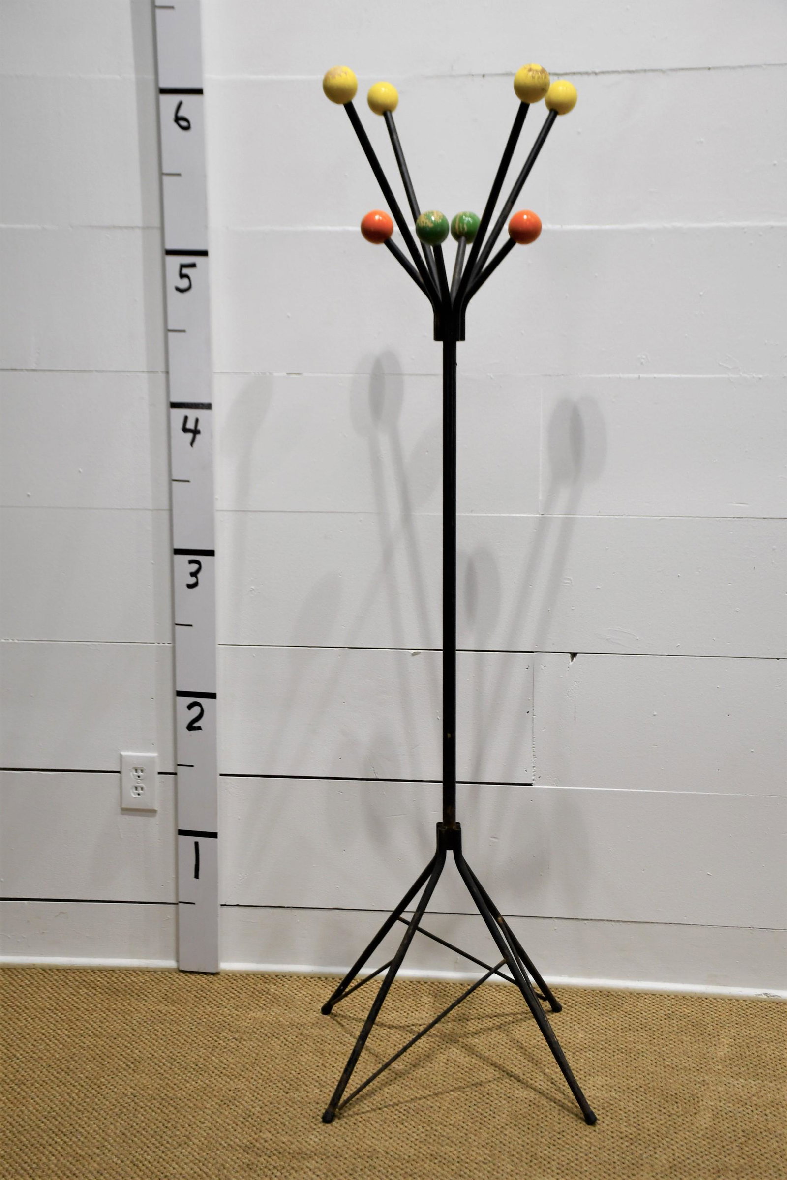 Mid Century Coat Rack by Roger Feraud 72"H, 18" x 19" (Base): Mid Century Coat Rack by Roger Feraud 72"H, 18" x 19" (Base)