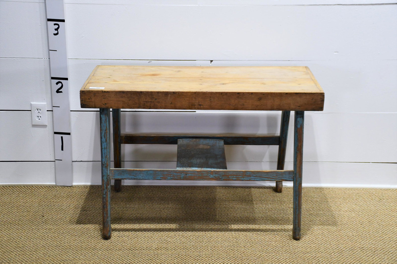 Painted Texas Work Table 28"H, 43 1/4"L, 21"W ( 22"W at legs ): Painted Texas Work Table 28"H, 43 1/4"L, 21"W ( 22"W at legs )