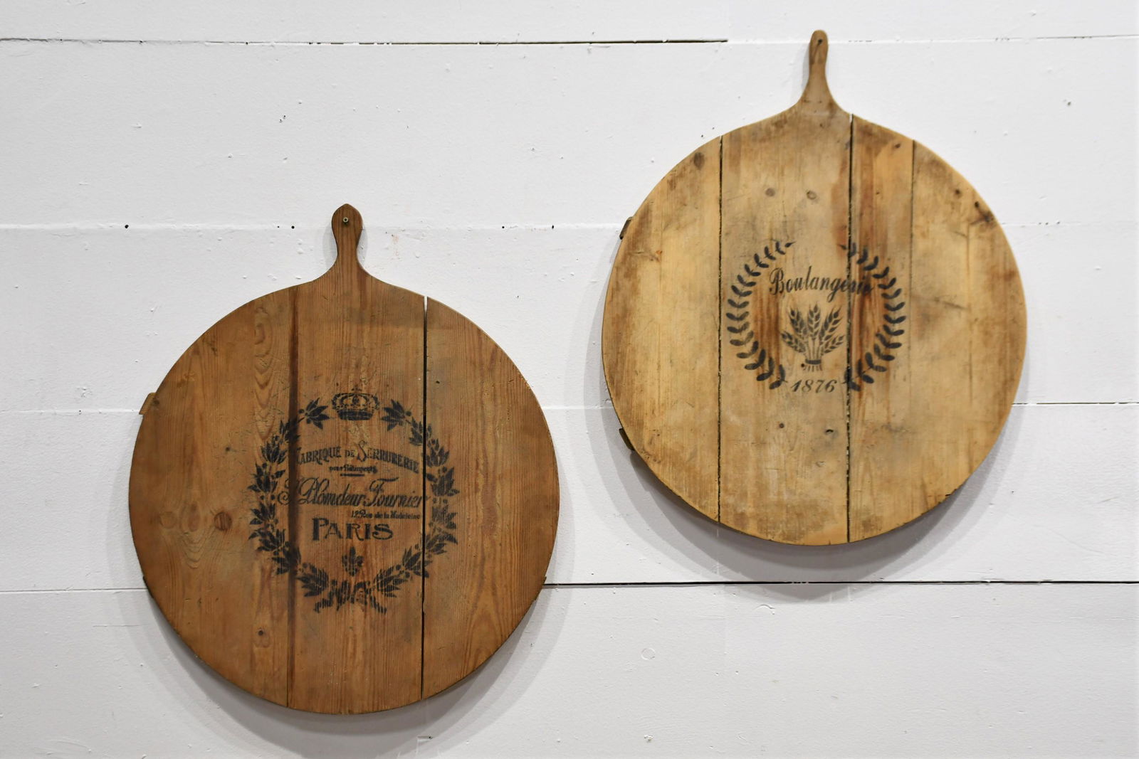 2 PC Stenciled Bread Boards 26 1/2"  x  32"     Each (1 of 2)