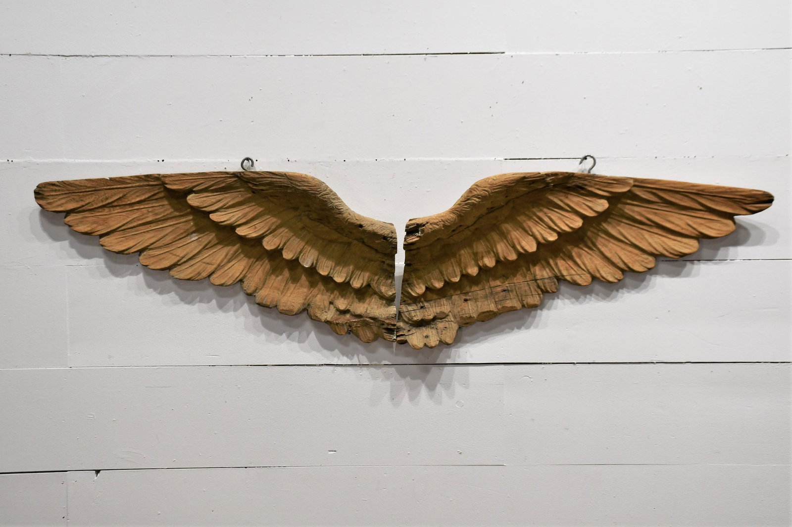 Pair of Late 18th C. Wood Carved Angel Wings 16"  x  39"     Each (1 of 7)