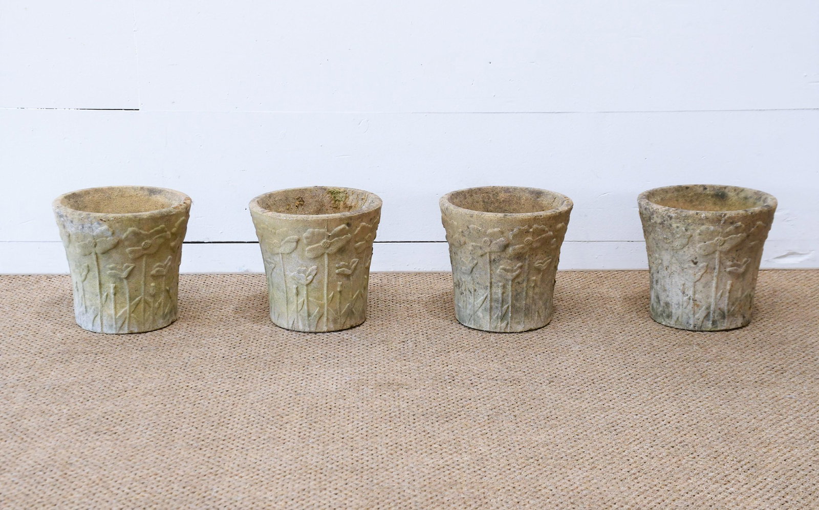 4 PC Lot of Whimsical Concrete Garden Planters 10"H  x  10 1/2" Diam.     Each (1 of 7)