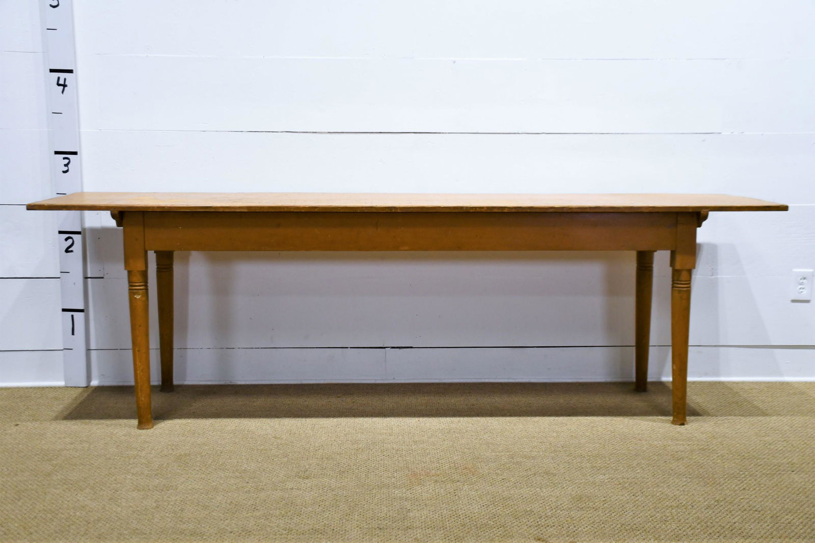 Pa. Mustard Painted Farm Table 30 3/4"H,   98 1/2"L,   22 3/4"W (1 of 8)