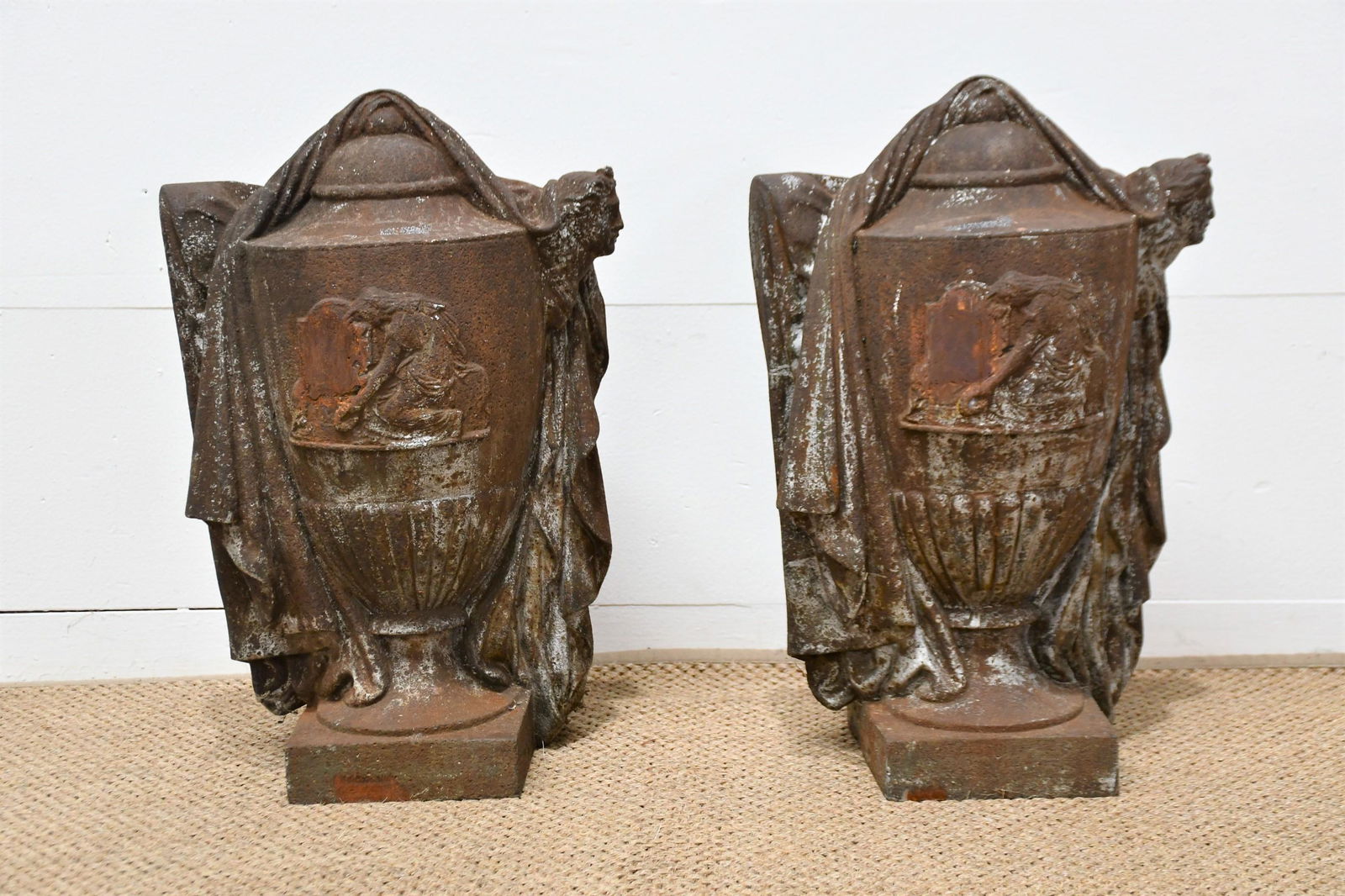 Pair of 19th C. Cast Iron Finials 22"H  x  15"L  x  11"W     Each (1 of 5)