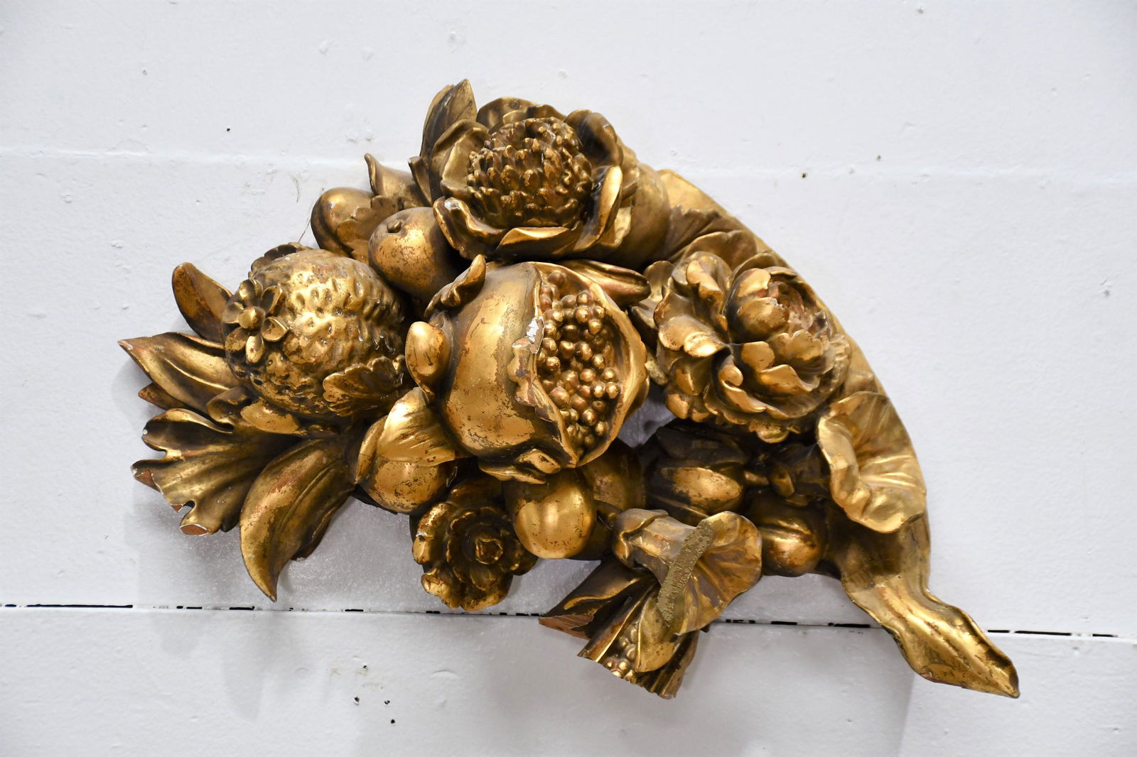 Early 19th C. Carved Architectural Swag 15"  x  20"  x  9" (1 of 3)