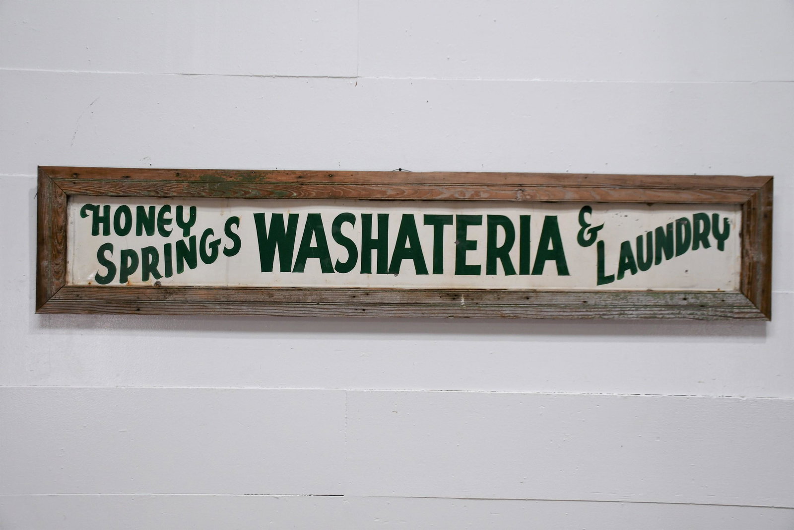 Washateria &amp; Laundry Sign in Wood Frame 78 1/2" x 15 1/2" - Aug 26 ...