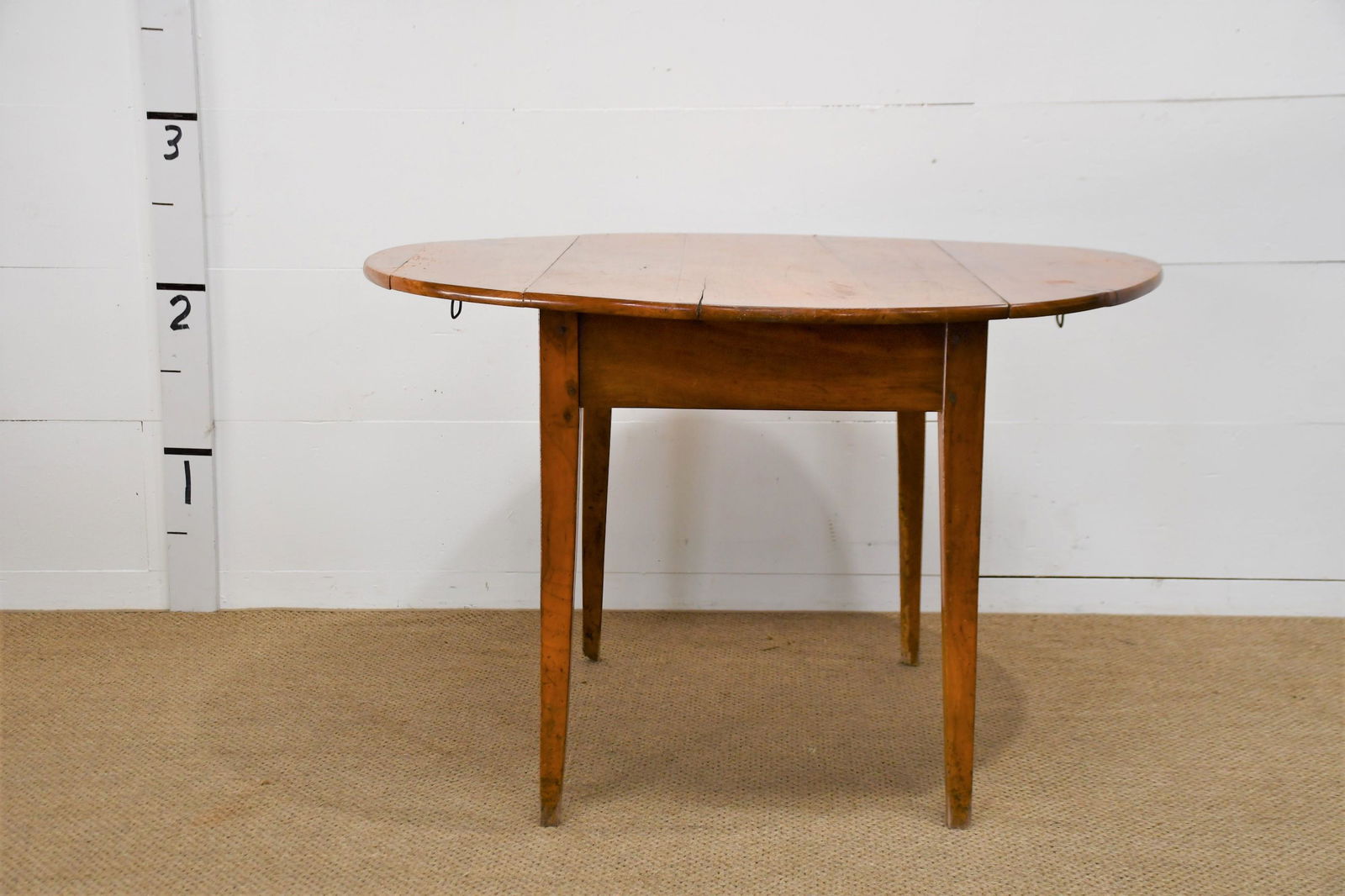 Early 19th C. French Cherry Wood Drop Leaf Table 28 5/8"H,   45 5/8"L,   23 5/8"W (folded),    44 (1 of 5)