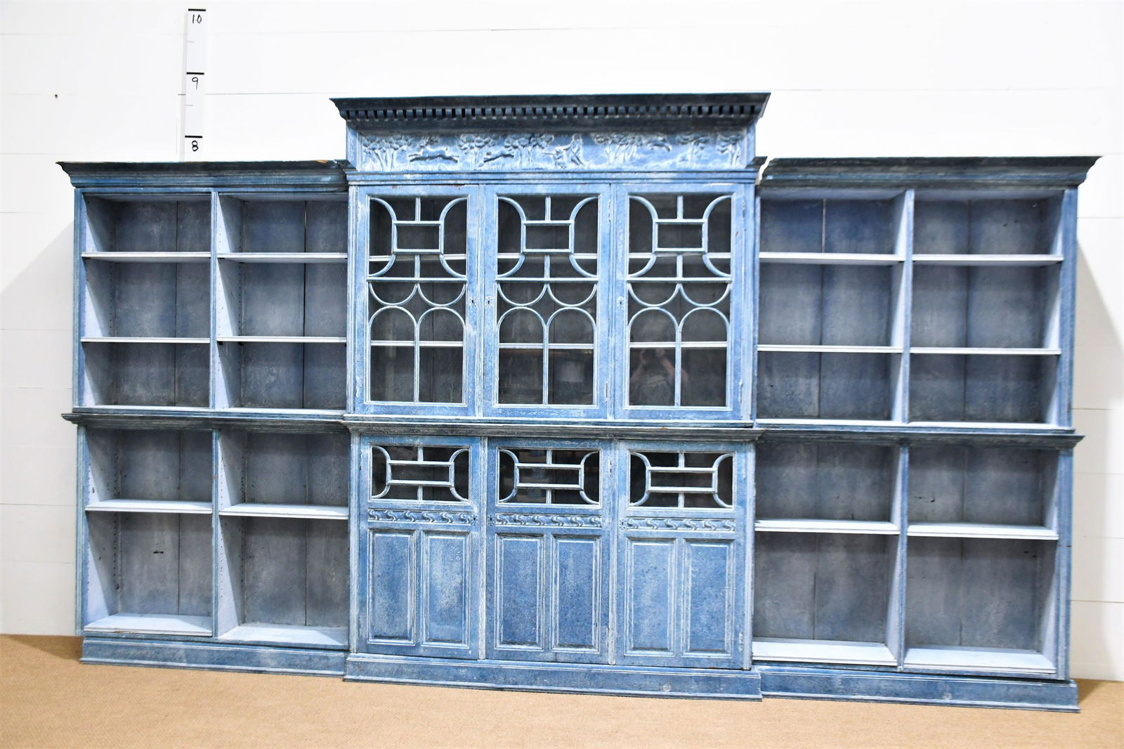 French Painted Library Cabinet 99"H  x  173 1/2"L (14 ft. 5 in.)  x  18"W (1 of 14)