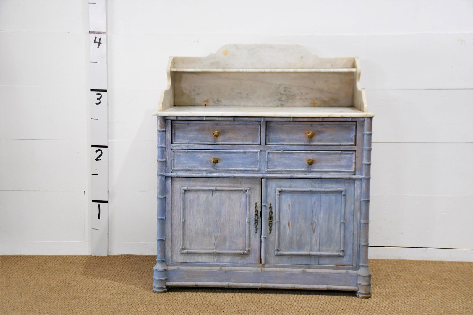 French Painted Marble Top Chest 46"H  x  39 1/2"L  x  22"W (1 of 6)