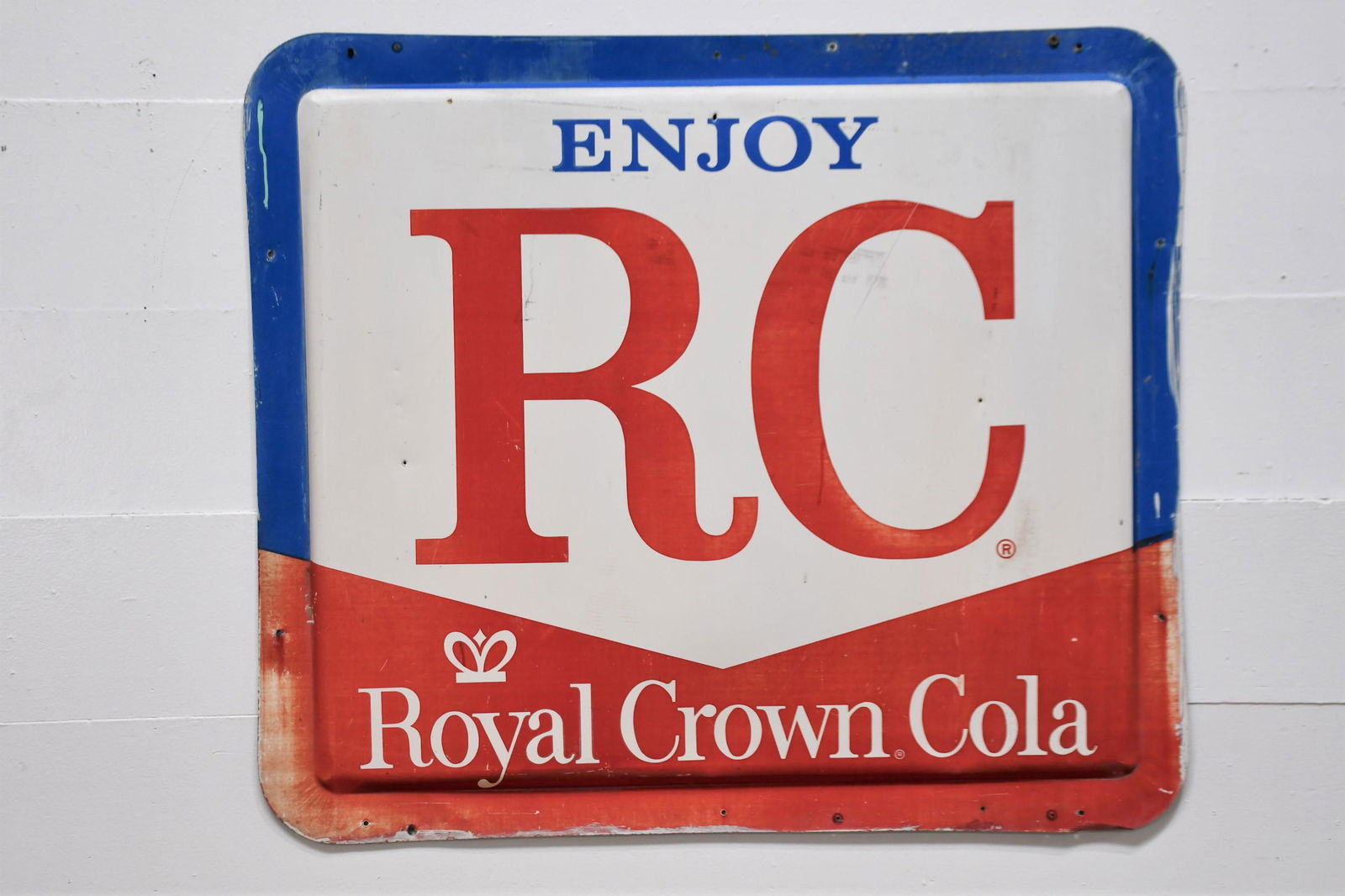 Enjoy RC Royal Crown Cola Sign - metal 52"  x  45" (1 of 3)