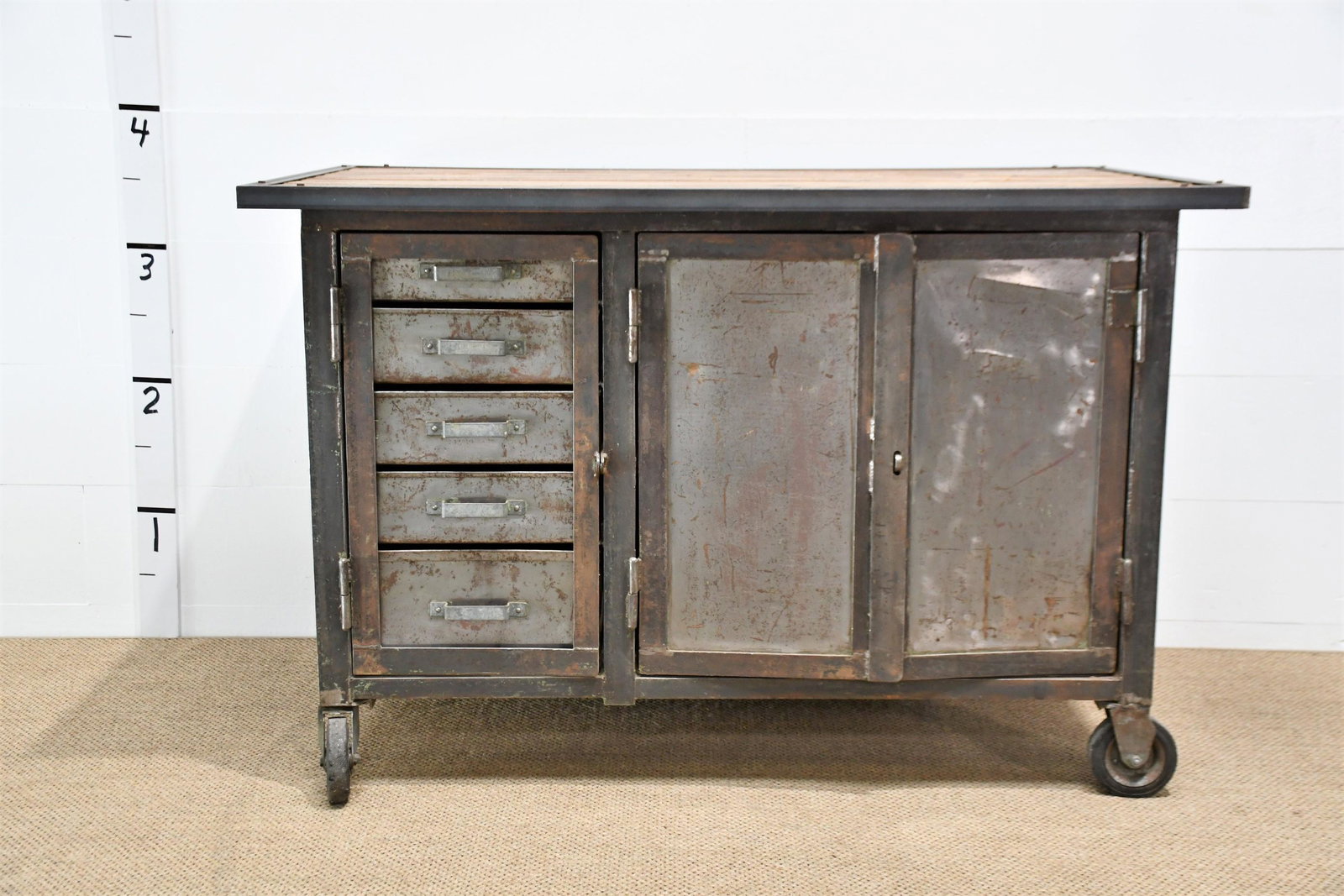 Industrial Work Island 43"H x 66"L x 43 1/2"W: Industrial Work Island 43"H x 66"L x 43 1/2"W