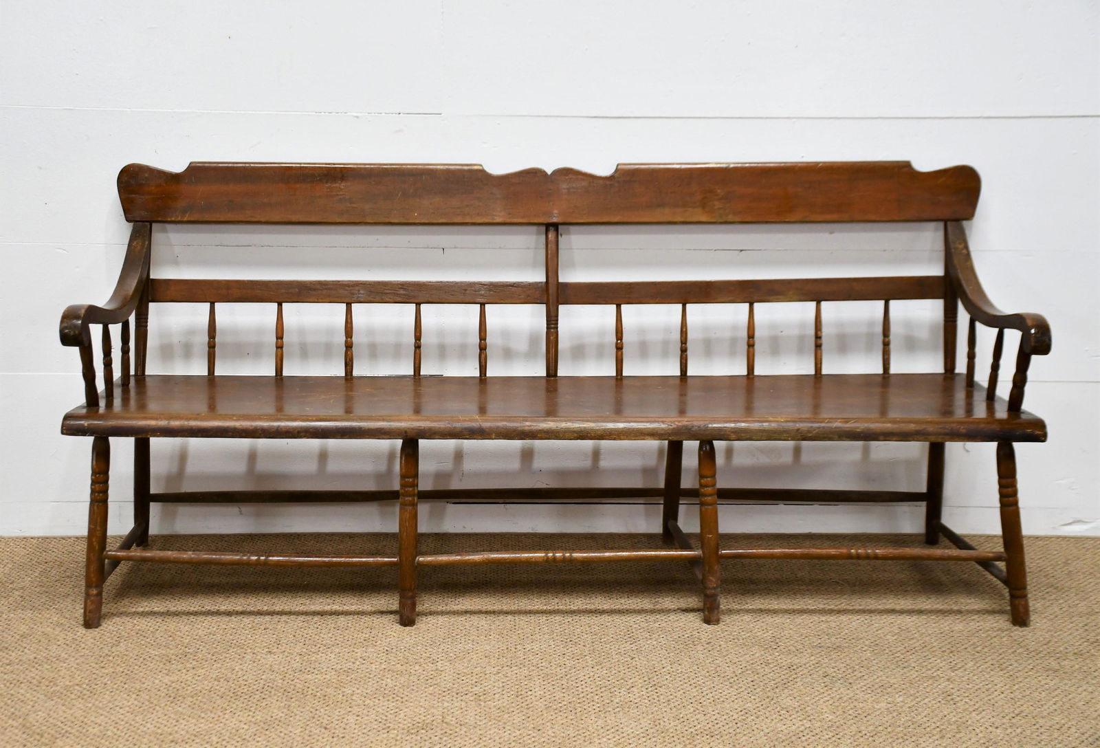 Early Farmhouse Settee Bench 34"H  x  71"L  x  21"W (1 of 4)