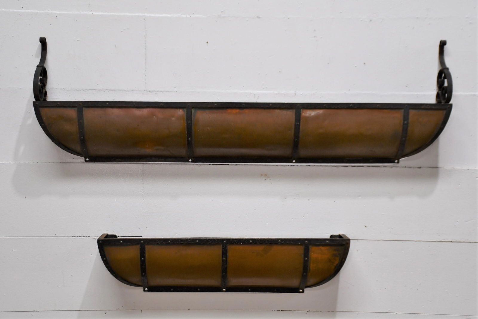 2 PC Copper Planters 19"H x 60 1/2"L x 6 1/2"W
10"H x 37 1/2"L x 6 1/2"W (1 of 5)