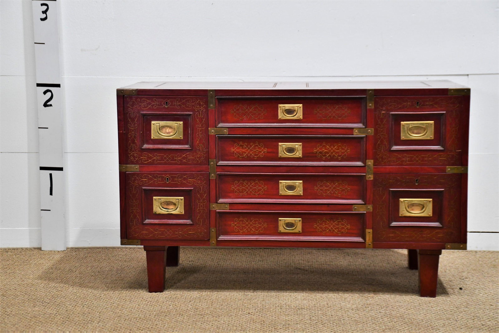 Decorative Campaign Style Chest 25"H x 41"L x 18"W: Decorative Campaign Style Chest 25"H x 41"L x 18"W