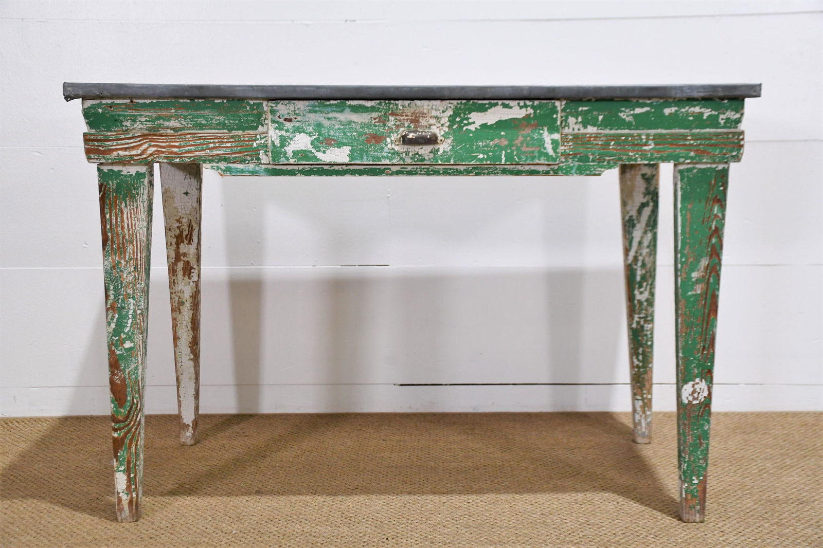 Painted Galvanized Top Work Table 30"H  x  44 1/2"L  x  25 1/2"W (1 of 4)