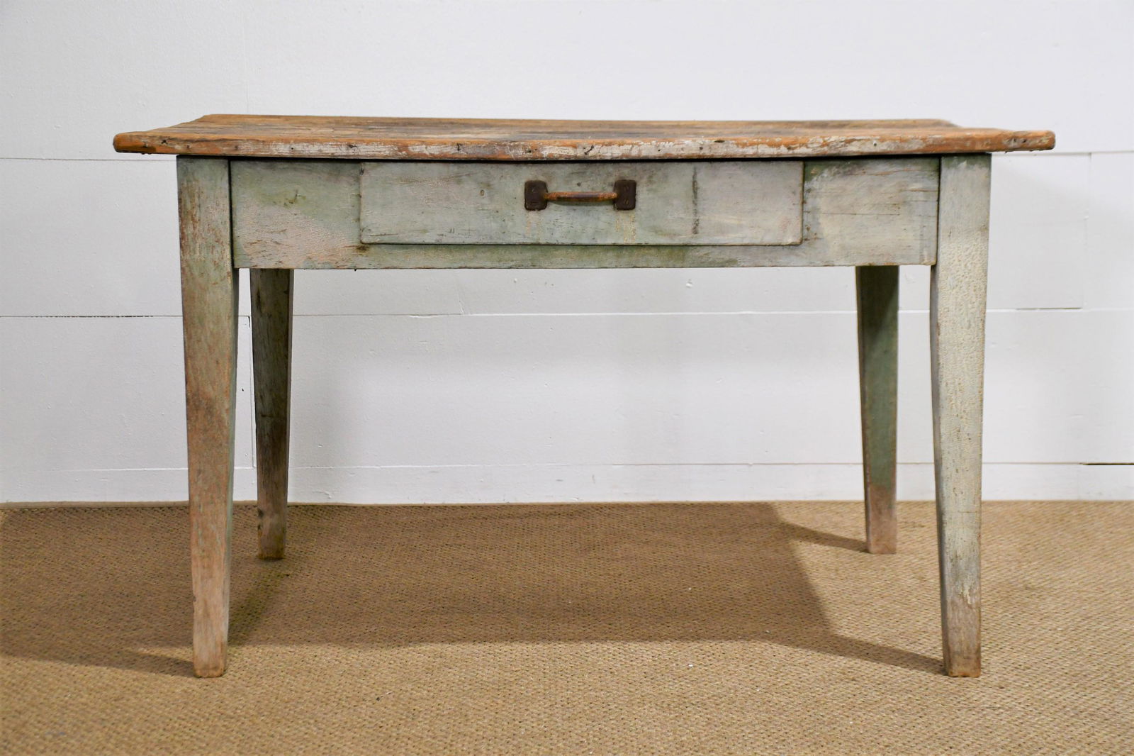 Painted Country Farm Table w/ Drawer 28"H  x  47"L  x  29"W (1 of 4)
