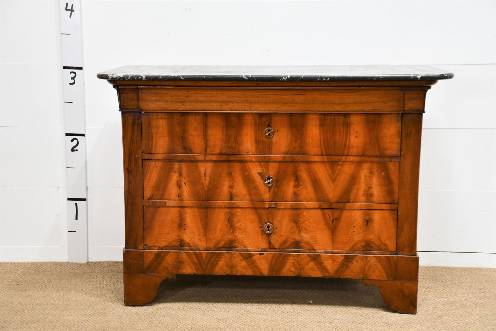 French Louis Philippe Marble Top Chest 36 1/2"H  x  51 1/2"L  x  23 1/2"W (1 of 5)