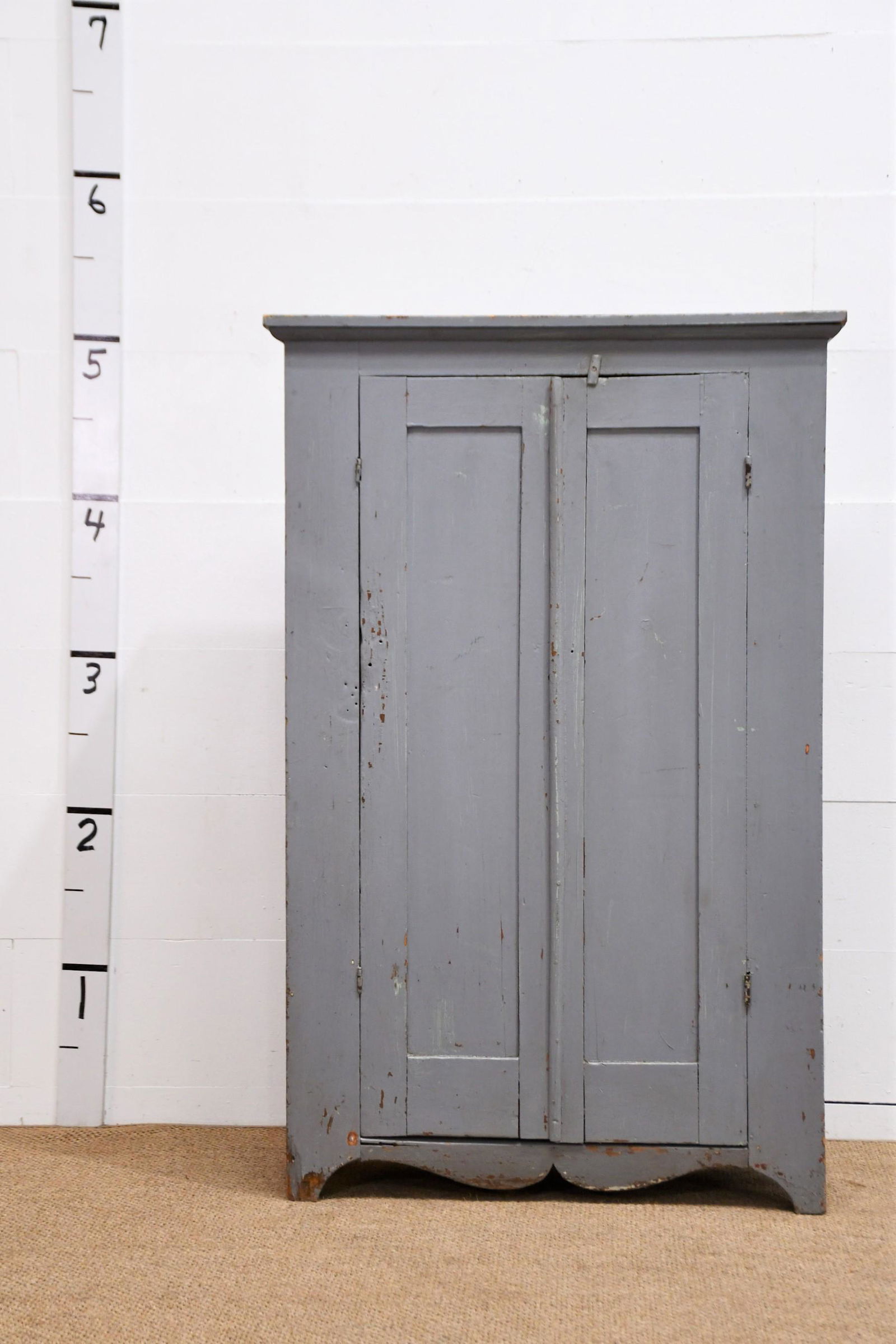 Midwestern Grey Painted 2 Door Cupboard 60"H  x  38 1/2"L  x  14"W (1 of 4)