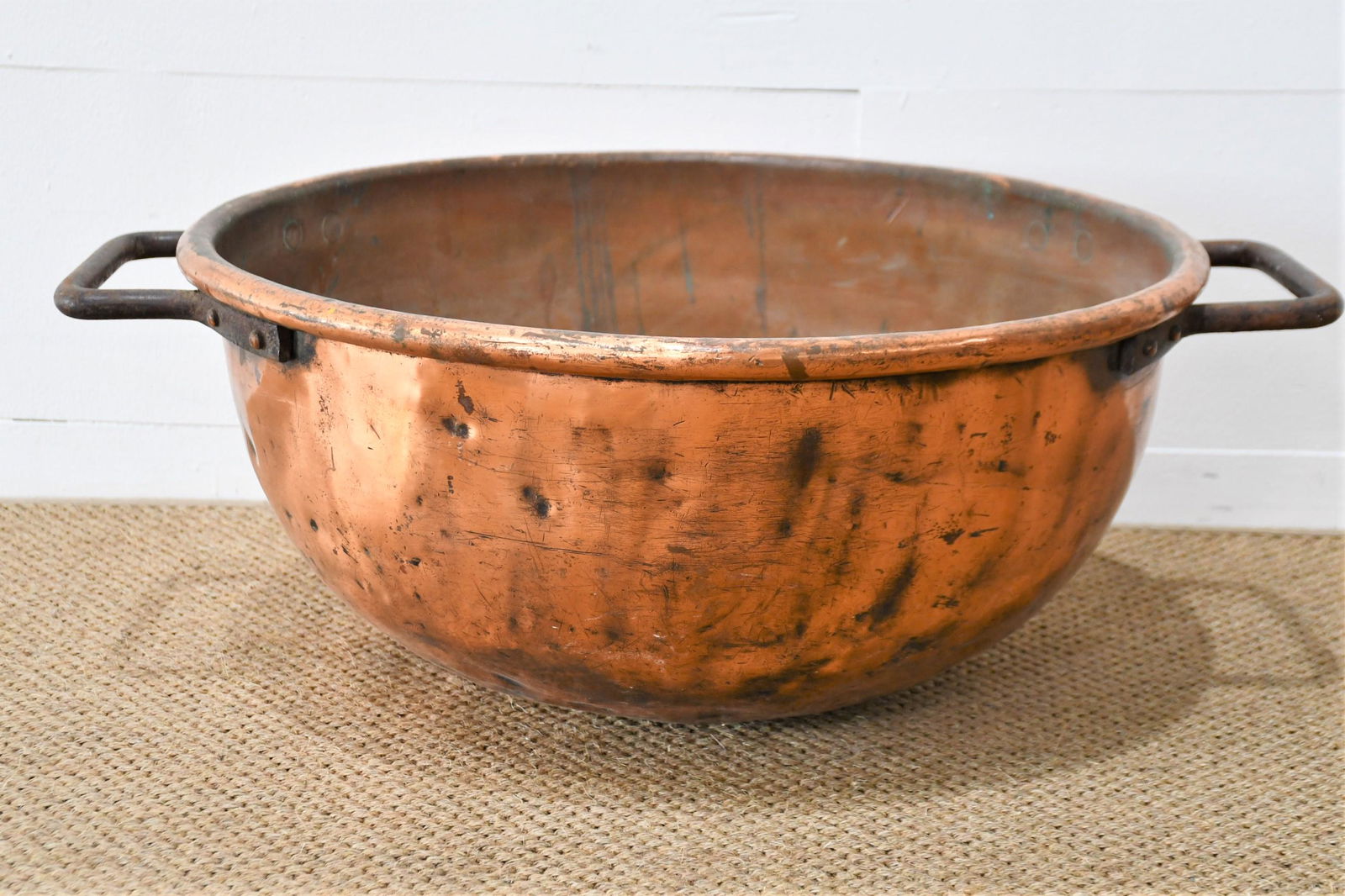 Large Copper Kettle 12"H  x  33"L  x  26" Diam. (1 of 4)