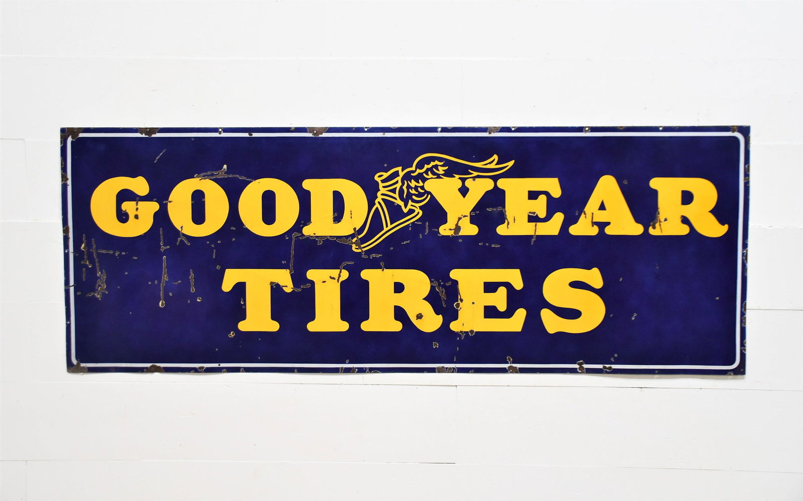 Porcelain Good Year Tires Sign 34" x  96" (1 of 3)