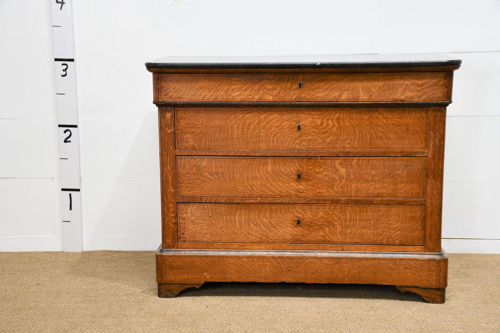 French Louis Philippe Marble Top Chest 37"H  x  46 1/2"L  x  22 1/2"W (1 of 5)