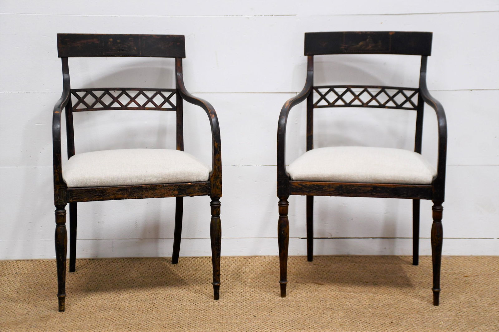 Pair of French Classical Armchairs 34"H  x  22"L  x  22"W     /     19"H Seat (1 of 10)