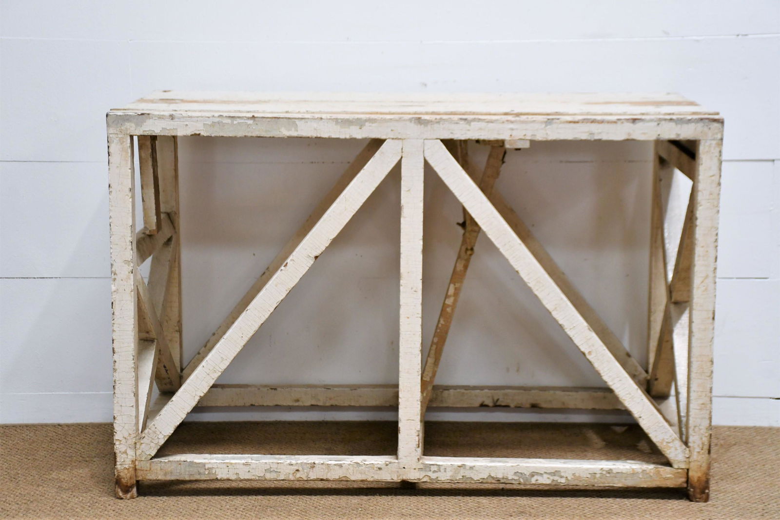 French Painted X Base Florist Work Table 31 1/2"H  x  48"L  x  24"W (1 of 4)