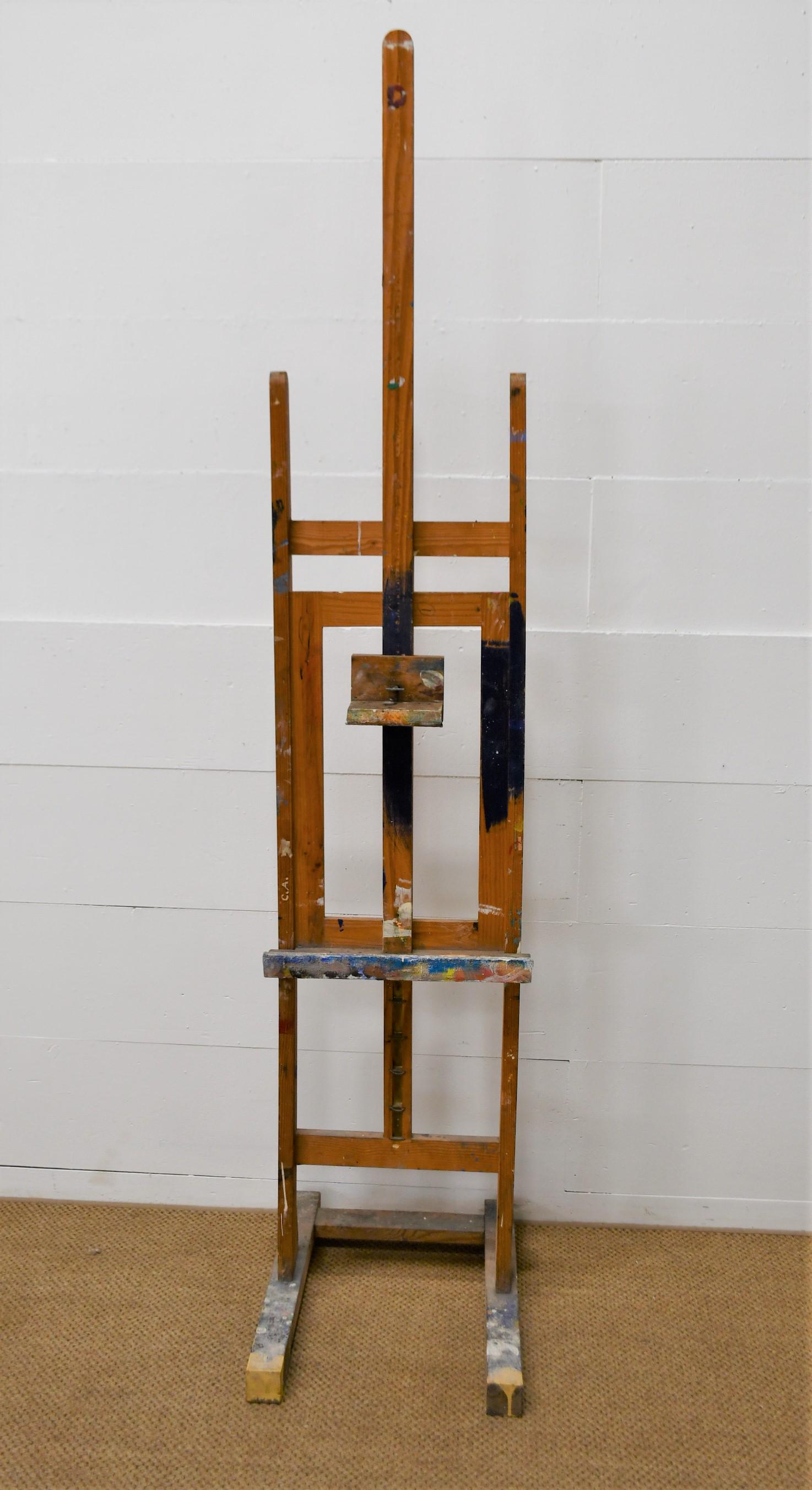 Antique French Pine Adjustable Easel 87"H  x  18"L  x  24"W (1 of 4)