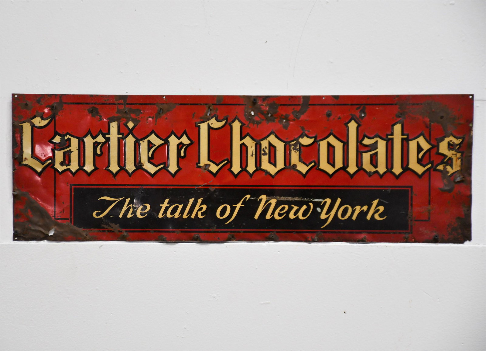 Cartier Chocolates Sign 11 1/2" x 35": Cartier Chocolates Sign 11 1/2" x 35"