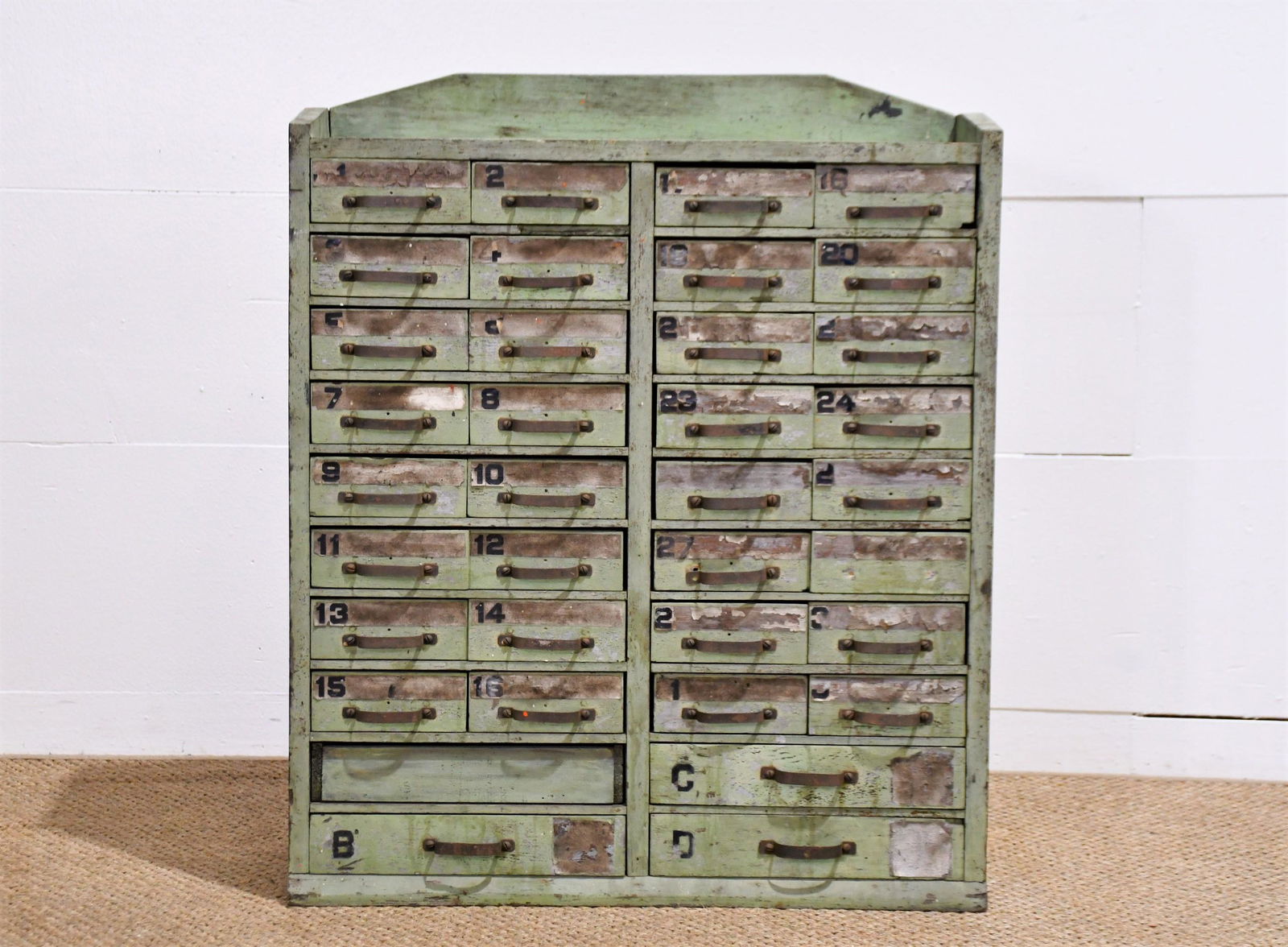 Painted Hardware Store Drawer Unit 30"H  x  25 1/2"L  x  8"W (1 of 4)