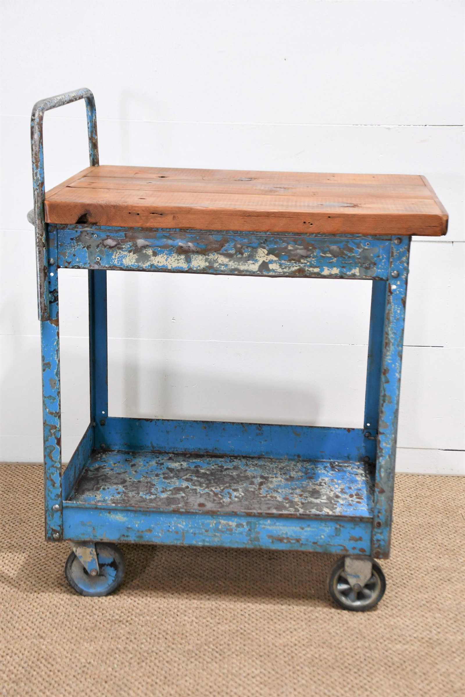 Industrial Cart in Blue Paint 41"H x 33"L x 22"W: Industrial Cart in Blue Paint 41"H x 33"L x 22"W