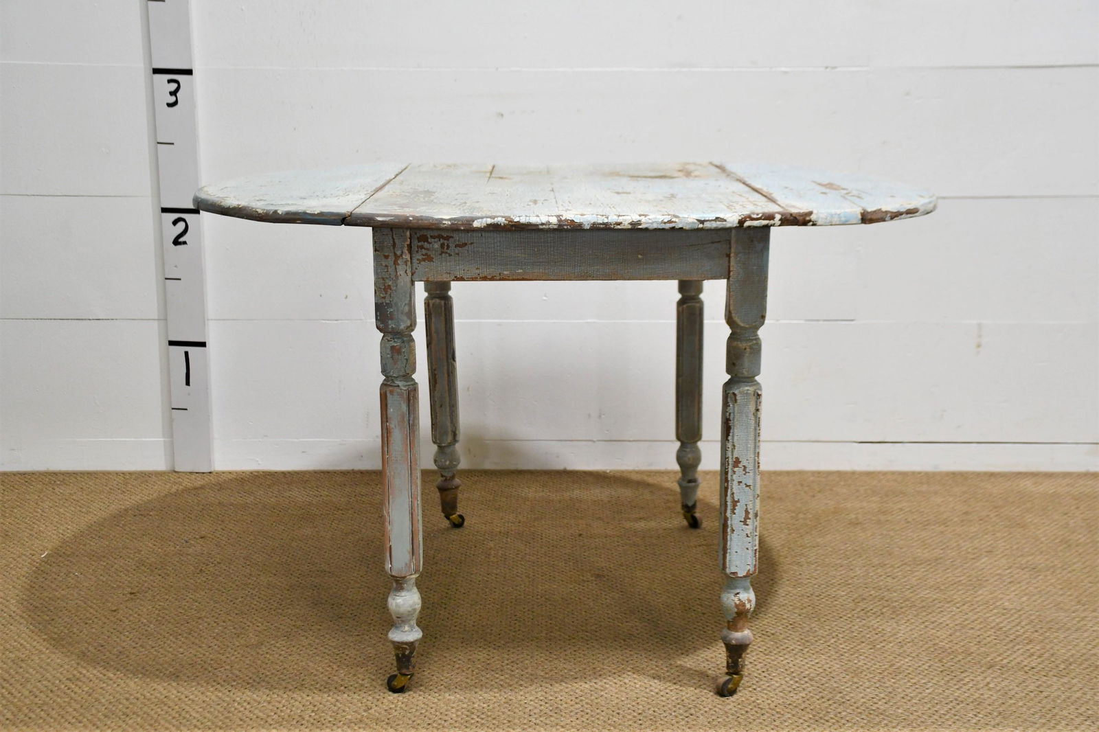 Painted Country Drop Leaf Table 28 1/2"H  x  48 1/2"L  x  42"W (1 of 4)