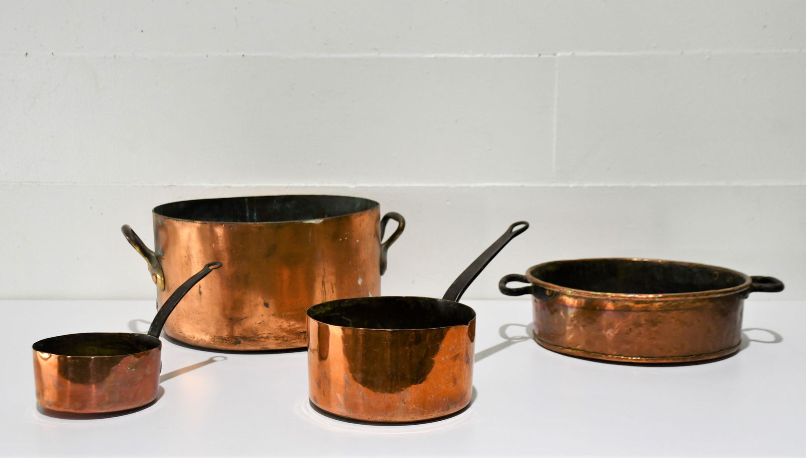 4pc. Lot of French Copper Pots largest  -   10"H,   17 1/4"  x   22 1/2" (1 of 6)