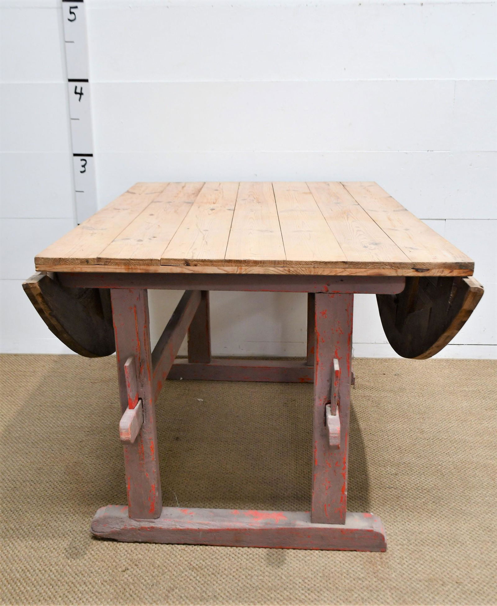 Pine Drop Leaf Tavern Table 33"H x 57"L x 41 1/2"W Down  70 1/2" W Up (1 of 5)