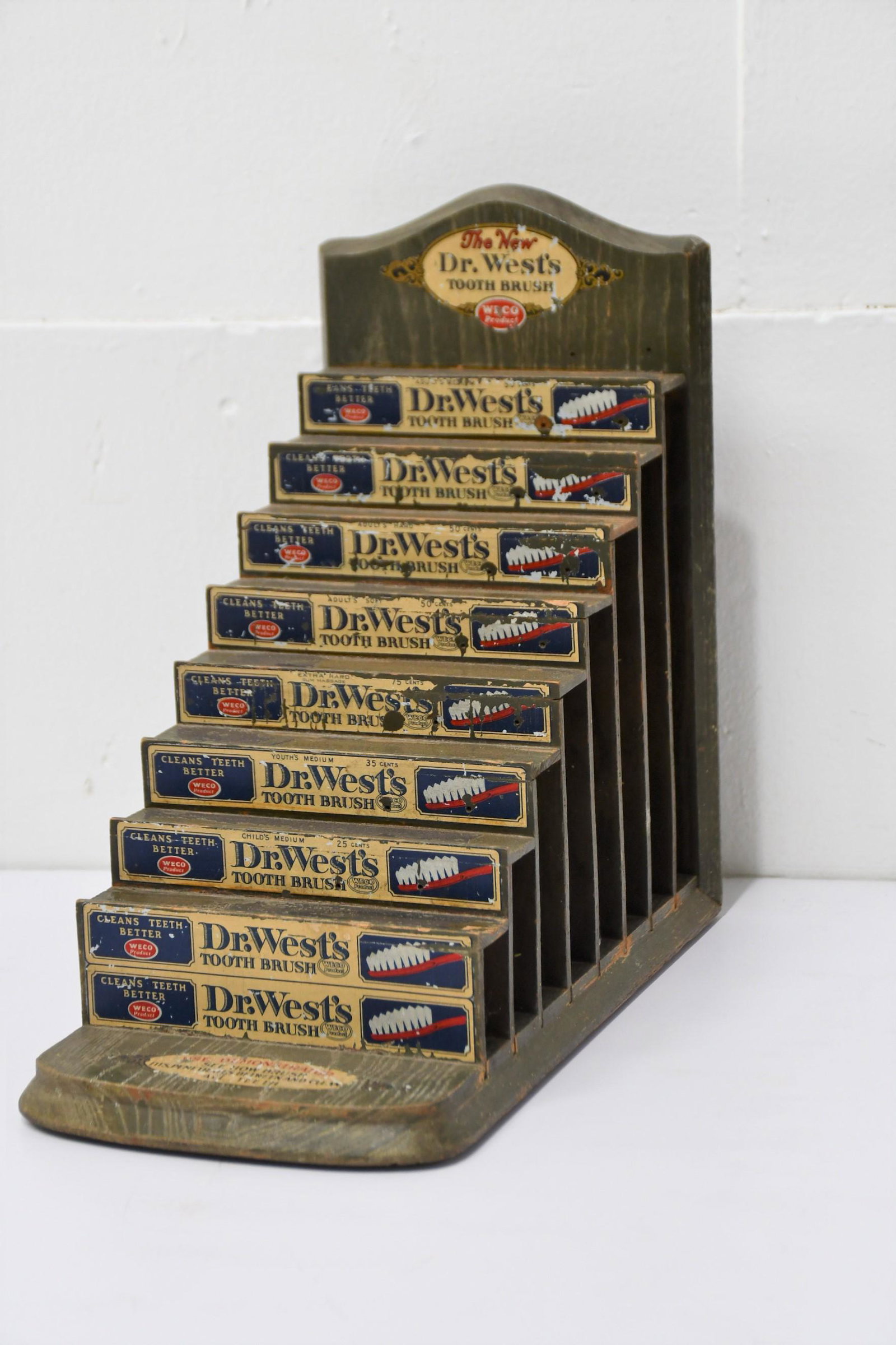 General Store Dr. West Tooth Brush Display 13"H x 7"L x 13"W: General Store Dr. West Tooth Brush Display 13"H x 7"L x 13"W