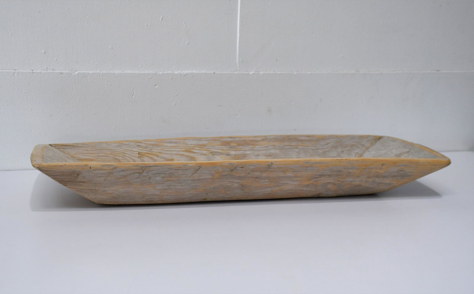 Early Wooden Work Bowl 5"H  x  38 1/2"L  x  13 1/2"W (1 of 5)