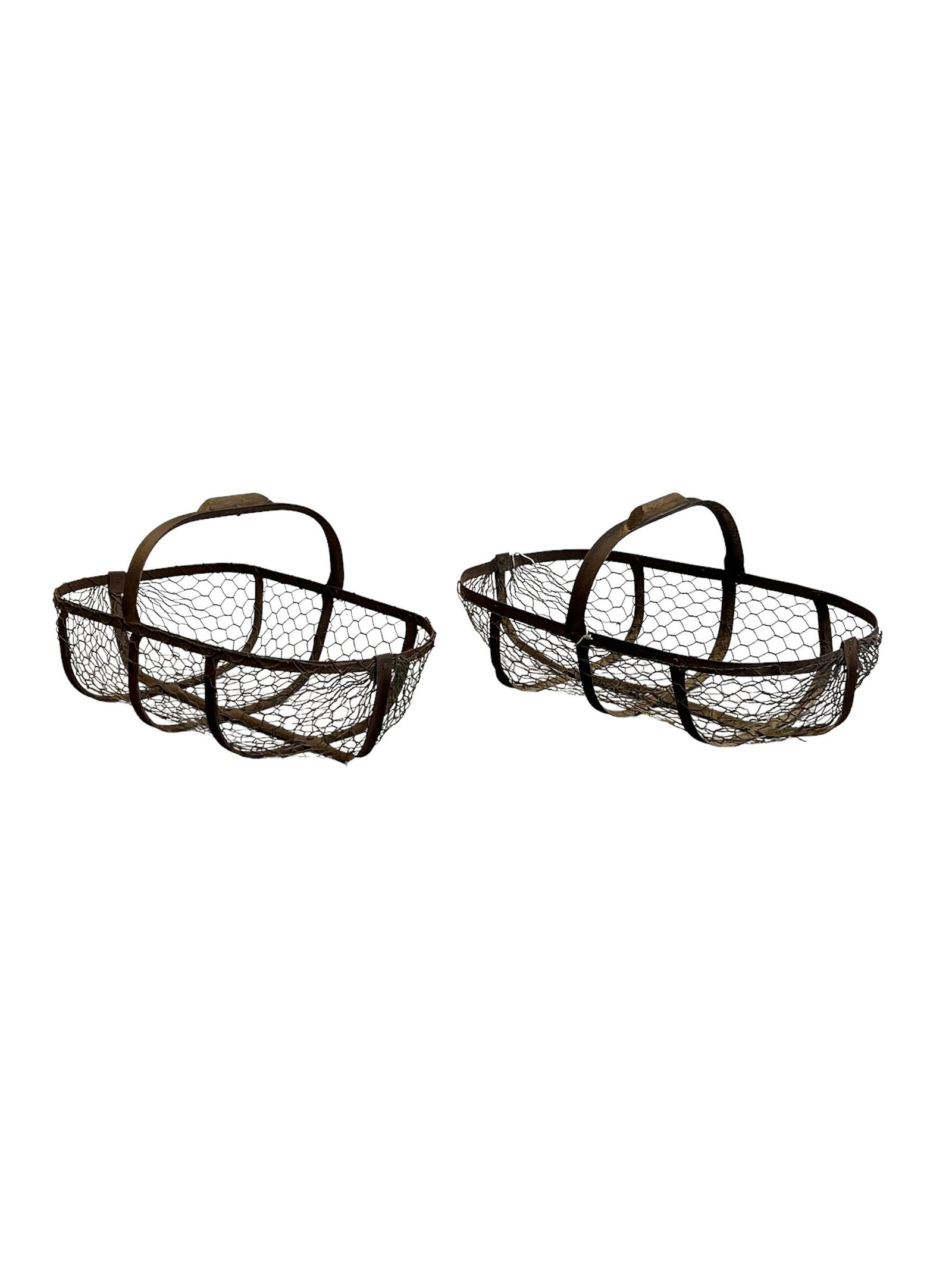 Pair of French Wire Gathering Baskets 12"H,   24 3/4"L,   13 1/4"W           ea. (1 of 4)