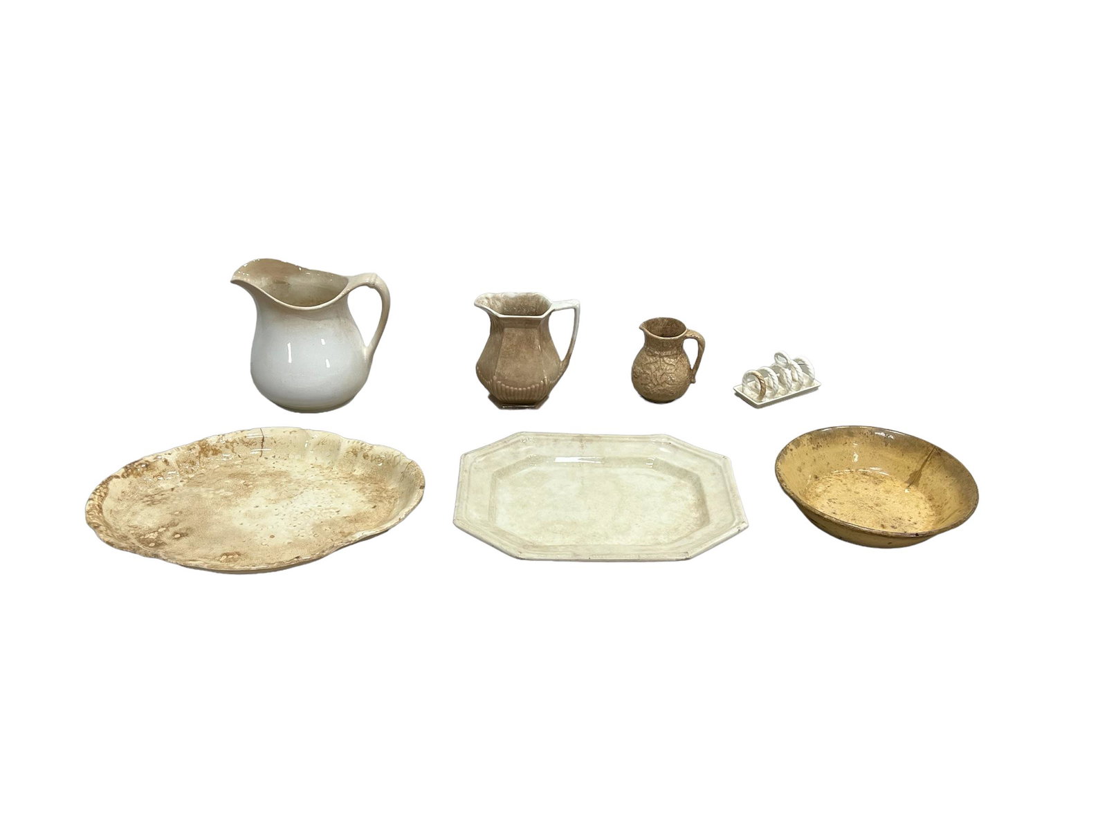 7pc. Lot of Assorted Stained Ironstone tallest  -   9"H   /   13 1/2"  x   17 3/4" (1 of 20)