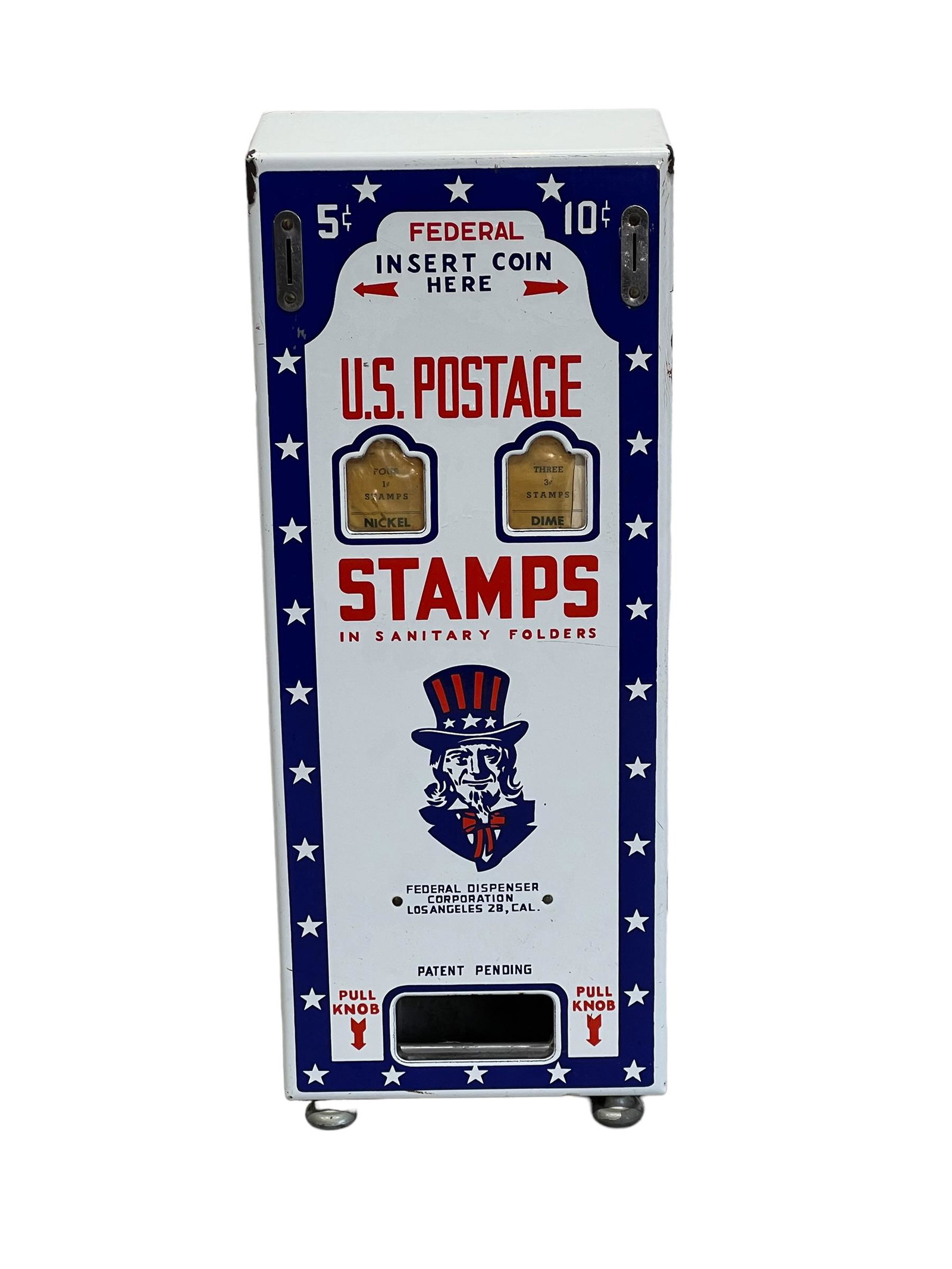 Old Porcelain US Stamp Machine 20 1/4"H,   8"  x   4 3/8" (1 of 8)