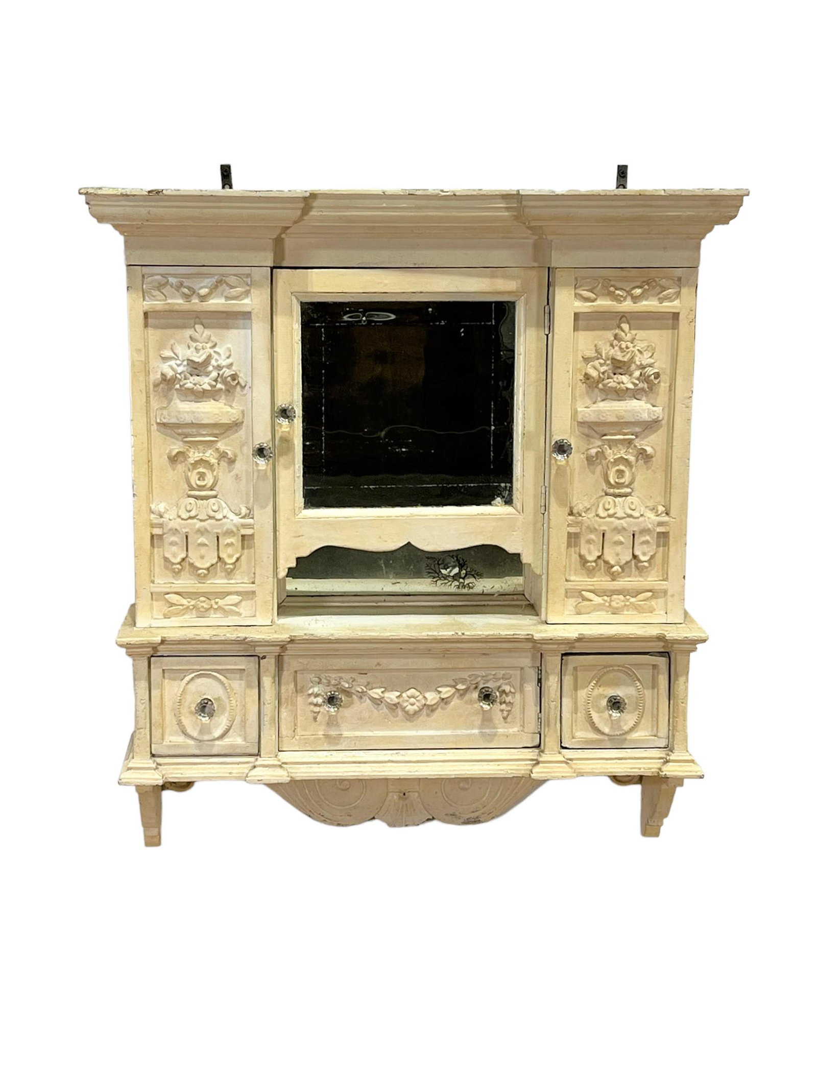 Painted Hanging Medicine Cabinet 31 1/2"H,   28"  x   7" (1 of 6)