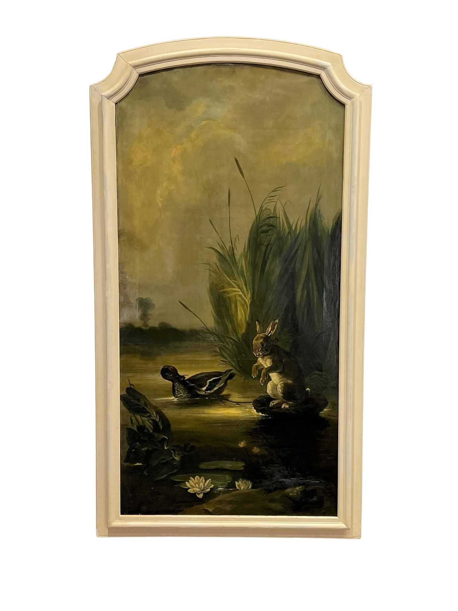 19th C.  O / C  -  Rabbit and Duck frame  -   70 1/4"  x   38 1/4"    /    painting  -   63 3/4"  x (1 of 12)