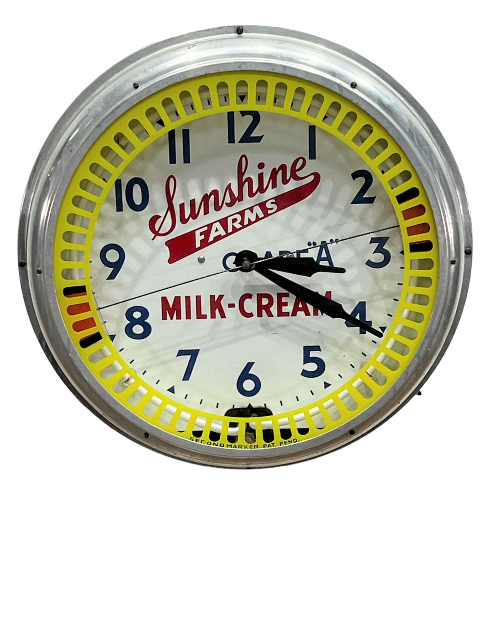 Sunshine Farms Neon Spinner Clock *clock and neon work / 20" diam
