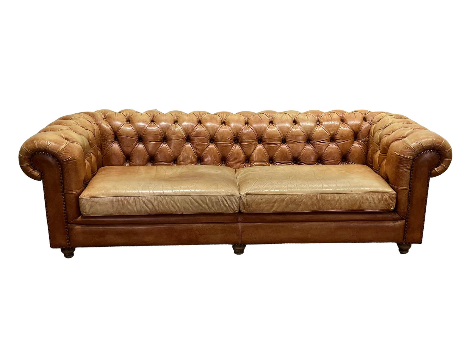Leather Chesterfield Sofa 29 1/2"H,   95"L,   38"W (1 of 9)