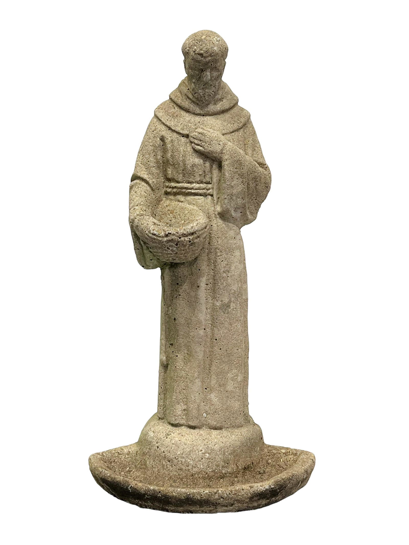 Concrete St. Francis Bird Bath 26"H,   13"  x   11" (1 of 6)