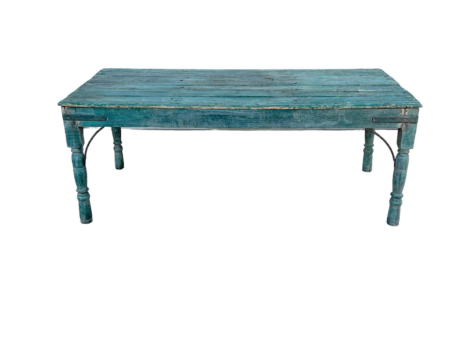 Green Painted Work Table 27 1/4"H,   72"L,   34 1/2"W (1 of 7)