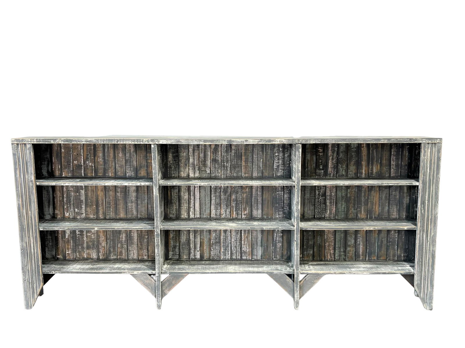 Gray Painted Store Display Shelf 47 3/4"H x 112 1/4"L x 10 3/4"W (1 of 3)