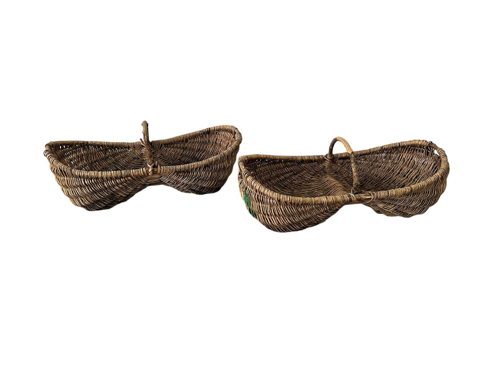 2 PC French Grape Gathering Baskets 19"H x 41"L x 17 1/2"W (1 of 4)