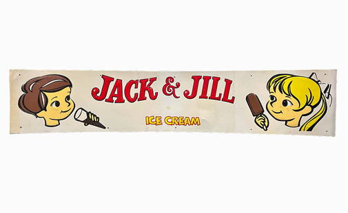 Jack and Jill Ice Cream Sign 17" x 84": Jack and Jill Ice Cream Sign 17" x 84"